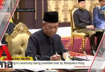 Muhyiddin Yassin Sworn in as Malaysian Prime Minister, 1 March 2020