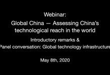 Assessing China’s Technological Reach in the World: Part 1, 8 May 2020