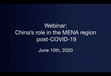 China’s Role in the MENA Region post-COVID-19, 15 June 2020