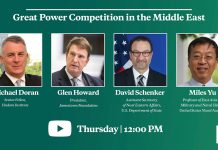 Great Power Competition in the Middle East, 10 June 2020