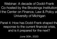A Decade of Dodd-Frank – How has Dodd-Frank Shaped the Response to the Current Financial Crisis? 27 July 2020