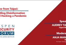 View from Taipei: Battling Disinformation and Hacking a Pandemic, 7 August 2020