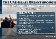 The UAE-Israel Breakthrough: Bilateral and Regional Implications and U.S. Policy,14 September 2020