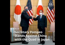 Secretary Pompeo Stands against China with the Quad in Japan, 19 October 2020