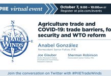 Agriculture Trade and COVID-19: Trade Barriers, Food Security and WTO Reform, 7 October 2020