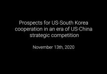 Prospects for US-South Korea Cooperation in an Era of US-China Strategic Competition, 16 November 2020