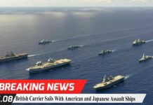 British Carrier Sails with American and Japanese Assault Ships, 25 August 2021