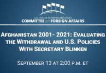 Afghanistan 2001- 2021: Evaluating the Withdrawal and U.S. Policies – Part 1, 13 September 2021