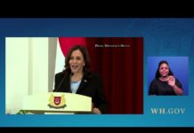 Vice President Harris Holds a Press Conference with Prime Minister Lee, 23 August 2021