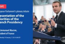 French President Emmanuel Macron Addresses the European Parliament, 19 January 2022