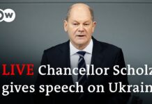German Chancellor Olaf Scholz on Ukraine, 27 February 2022