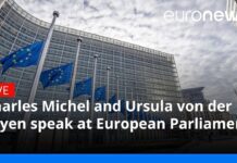 Charles Michel and Ursula von der Leyen Speak at European Parliament, 23 March 2022