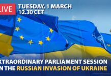 European Parliament Extraordinary Plenary Session on the Russian Invasion of Ukraine, 1 March 2022