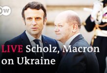 German Chancellor Scholz and French President Macron Speak after EU Crisis Summit, 11 March 2022