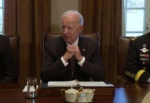 President Biden Meets with the Secretary of Defense and the Joint Chiefs of Staff, 21 April 2022