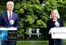 NATO Secretary General with the Prime Minister of Sweden, Magdalena Andersson, 13 June 2022