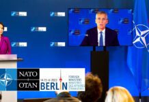 NATO Secretary General with the German Minister of Foreign Affairs Annalena Baerbock, 15 May 2022