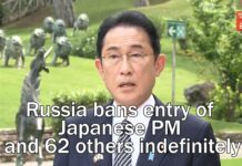 Russia Bans Entry of Japanese PM and 62 Others Indefinitely, 5 May 2022