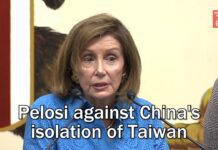 Pelosi against China’s Isolation of Taiwan, 5 August 2022