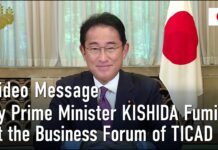 Prime Minister Kishida Fumio at the Business Forum of TICAD 8 , 27 August 2022