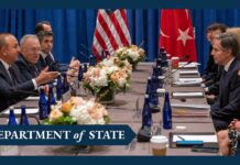 Secretary Blinken Meets with Turkish Foreign Minister Mevlüt Çavuşoğlu in New York City, New York., 21 September 2022