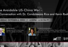 The Avoidable US-China War – A Conversation with Dr. Condoleezza Rice and Kevin Rudd, 8 October 2022
