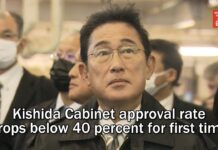 Kishida Cabinet Approval Rate Drops Below 40 Percent for First Time, 7 November 2022