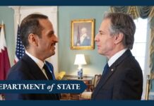 Secretary Blinken Meets with Qatari Deputy Prime Minister and Foreign Minister Al Thani, 10 February 2023