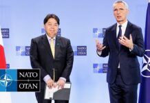 NATO Secretary General w/ the Minister of Foreign Affairs of Japan, Yoshimasa Hayashi, 04 April 2023