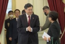 Indonesian President Joko Widodo Receives Chinese FM Qin Gang in Jakarta, 22 February 2023