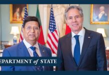 Secretary Blinken Meets with Bangladeshi Foreign Minister Abdul Momen at the Department of State, 10 April 2023