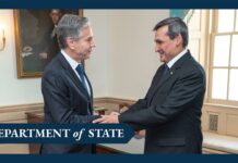 Blinken Meets with Turkmenistan Foreign Minister Rashid Meredov, 24 April 2023