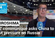G7 Communiqué Asks China to Put Pressure on Russia, 20 May 2023