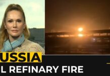 Russia Oil Refinery Fire Authorities Blame a Drone Strike in Krasnodar, 31 May 2023