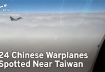 24 Chinese Warplanes Spotted Close to Taiwan, 12 June 2023