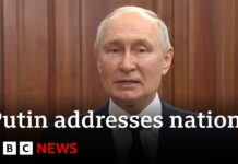 Vladimir Putin Gives TV Address Following Wagner Mutiny, 26 June 2023