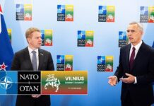 NATO Secretary General with the Prime Minister of New Zealand Chris Hipkins, 11 July 2023