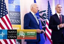 NATO Secretary General with US President Joe Biden at the NATO Summit in Vilnius, 11 July 2023