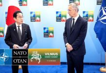 NATO Secretary General with the Prime Minister of Japan Fumio Kishida, 12 July 2023