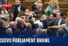 Huge Brawl Erupts in Kosovo Parliament as Opposition Minister Throws Water at PM, 13 July 2023