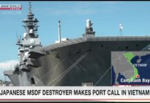 Japanese MSDF Destroyer Makes Port Call in Vietnam, 21 June 2023