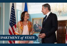 Secretary Blinken Meets with Salvadoran Foreign Minister Alexandra Hill Tinoco, 7 August 2023