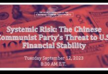 Systemic Risk: The Chinese Communist Party’s Threat to U.S. Financial Stability, 12 September 2023