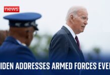 US President Joe Biden speaks at armed forces ceremony in Virginia, 29 September 2023