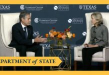Secretary Blinken participates in a conversation at University of Texas Austin, 5 October 2023