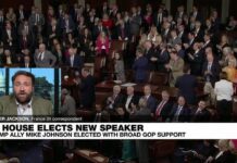 US House Republicans elect Mike Johnson as speaker, 26 October 2023