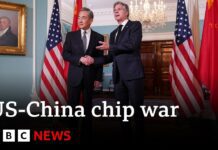 US-China chip war: China foreign minister visits Washington for talks, 27 October 2023