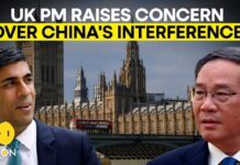 Rishi Sunak raises concern over interference in UK democracy with China’s Premier Li Qiang, 10 September 2023