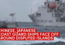 Chinese and Japanese coast guard ships face off around disputed islands, 17 October 2023