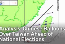 Chinese Balloons Fly Over Taiwan Ahead of National Elections,9 January 2024